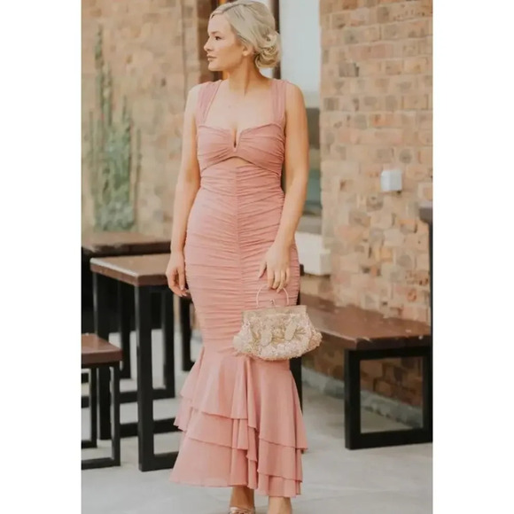 Michael Costello x Revolve Hilary Gown Blush Pink Size XS NWT - Picture 1 of 8